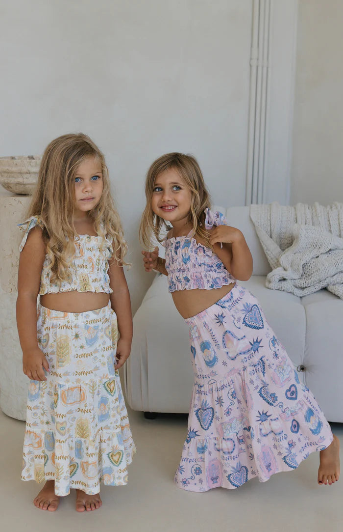 MIMI CROP & SKIRT SET - PINK AMORETTE