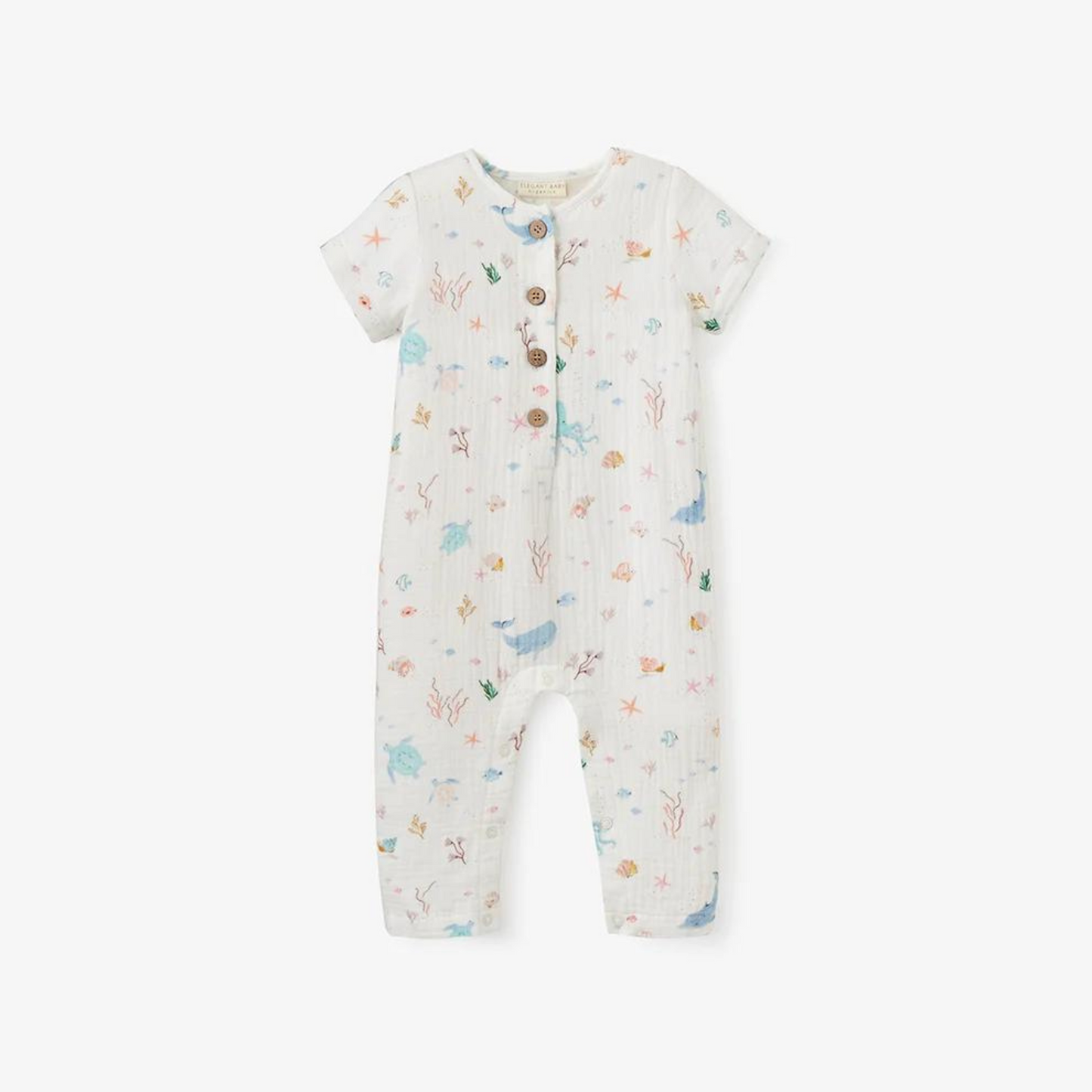 Ocean Adventure Organic Muslin Short Sleeve Jumpsuit
