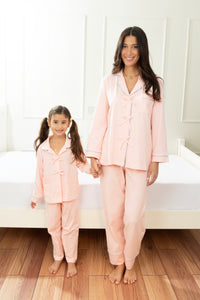 Bow Mommy & Me Pajama Set – Pink