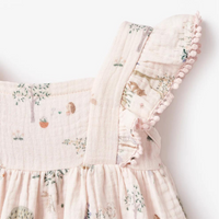 Garden Picnic Lace Edge Organic Muslin Dress W Bloomer