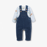 Magical Adventure Muslin Print Top Corduroy Overall