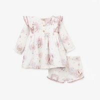 Fairytale Wonderland Organic Muslin Dress Bloomer Set