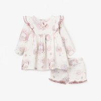 Fairytale Wonderland Organic Muslin Dress Bloomer Set