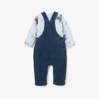 Magical Adventure Muslin Print Top Corduroy Overall