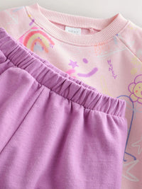 Doodle Sweatshirt and Barrel Leg Joggers Set