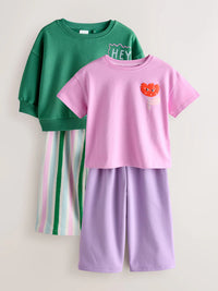 Green/Pink Top & Trousers Set 2 Pack