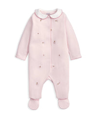 Embroidered Romper Hat & Blanket Set (3 Pieces) - Pink